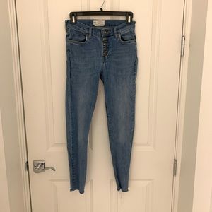 High rise skinny jeans